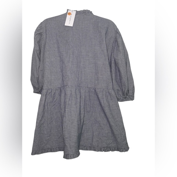 Harshman Aiya Blouse Navy Houndstooth Check Plus 3X NWT Cotton Wool - Picture 5 of 7